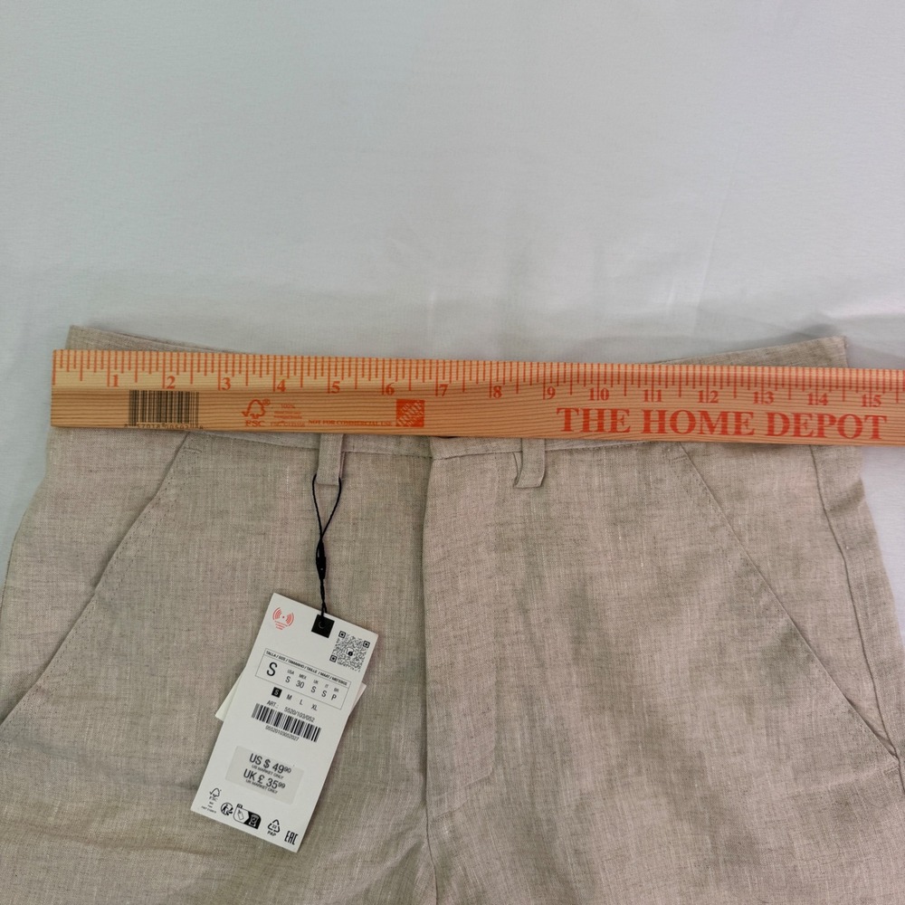 Zara Man Textured Chino Shorts Sand Beige Size 29 NWT 8727/425/806 - Picture 11 of 11